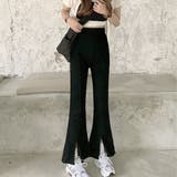 【PT】フロントスリット入りワイドパンツ スリット入りワイドパンツ ブーツカット | PREMINA | 詳細画像6 