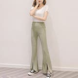 【PT】フロントスリット入りワイドパンツ スリット入りワイドパンツ ブーツカット | PREMINA | 詳細画像11 