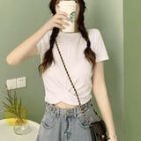 フロントツイストクロップドTシャツ Tシャツ シンプルシャツ | PREMINA | 詳細画像5