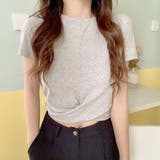 フロントツイストクロップドTシャツ Tシャツ シンプルシャツ | PREMINA | 詳細画像6