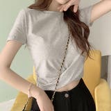 フロントツイストクロップドTシャツ Tシャツ シンプルシャツ | PREMINA | 詳細画像7