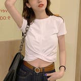 フロントツイストクロップドTシャツ Tシャツ シンプルシャツ | PREMINA | 詳細画像10