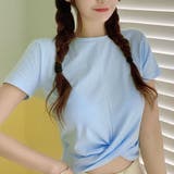 フロントツイストクロップドTシャツ Tシャツ シンプルシャツ | PREMINA | 詳細画像17
