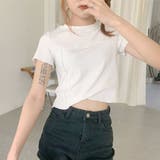 ホワイト | クロップドミニTシャツ Tシャツ シンプルシャツ | PREMINA
