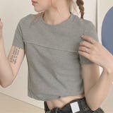 グレー | クロップドミニTシャツ Tシャツ シンプルシャツ | PREMINA