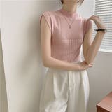 ピンク | シースルーノースリーブサマーニット カットソー サマーニット | PREMINA