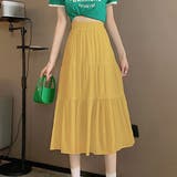 イエロー | 【SK】ミモレ丈ティアードスカート スカート ロングスカート | PREMINA