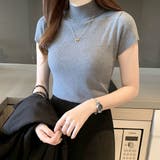 ハイネックフレンチスリーブサマーニット カットソー ニットソー | PREMINA | 詳細画像5