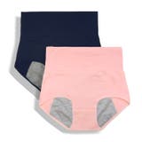 ネイビー+ダスティピンク | ハイウエストサニタリーショーツ レディース 下着 | PREMINA