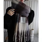 ブラウン | チェックボリュームストール | YENNA