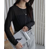 ブラック | シアーロングスリーブTシャツ | YENNA