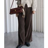 ダークブラウン | ベロアロングパンツ | YENNA