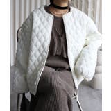 アイボリー | ダイヤキルティング中綿ブルゾン/ノーカラーブルゾン	 | YENNA