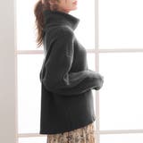 ブラック | ニットトップス ボリューム タートル | 夢展望