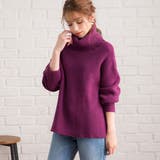 パープル | ニットトップス ボリューム タートル | 夢展望