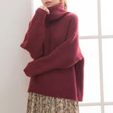 ボルドー | ニットトップス ボリューム タートル | 夢展望