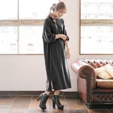 ブラック | ワンピース スウェット ロング | 夢展望