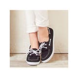 [ボーダー裏地が可愛い マリン風デッキシューズスニーカー |MR|GL|CS] | 夢展望 | 詳細画像6 