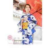 [ワントーンが大人シック モダンフラワー柄 高級平織り浴衣+帯 | 夢展望 | 詳細画像5