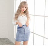 [ストレッチデニムキラキラベルト付ミニスカート|DB|LX|SE||] | 夢展望 | 詳細画像7 