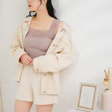 ショルダーレース裾フリルリブキャミソール 韓国ファッション オルチャン | 夢展望 | 詳細画像15 
