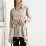 グレージュ | フィッシュテール シャツ ブラウス | 夢展望
