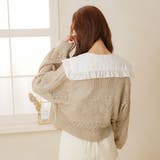 2WAYクルーネック透かし編みカーディガン 韓国ファッション オルチャン | 夢展望 | 詳細画像9 