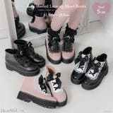 ローヒールハートビジューレースアップショートブーツ 韓国 オルチャン 夢展望 | DearMyLove | 詳細画像1