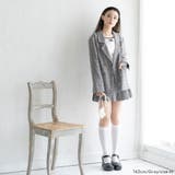 ジャケット&プリーツミニスカパンチェック柄セットアップ 量産型 地雷系 夢展望 | DearMyLove | 詳細画像2