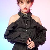丈選べる肩魅せフリルデザインドッキングシャツワンピース 韓国 夢展望 | 夢展望 | 詳細画像5