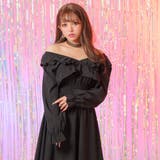 2wayオフショルカシュクールフリルカラーウエストリブワンピース 韓国 夢展望 | 夢展望 | 詳細画像14