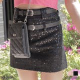 細ベルト付キラキラスパンコール台形スカート 韓国 夢展望 | 夢展望 | 詳細画像1