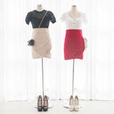 フラワー透けレース半袖ビスチェ風ニットトップス 韓国 夢展望 | 夢展望 | 詳細画像2