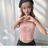 ビジューストーンハートさらさらニットキャミソールトップス 韓国 夢展望 | 夢展望 | 詳細画像2