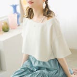 クロップドロゴ刺繍Tシャツ 韓国 夢展望 | 夢展望 | 詳細画像6 