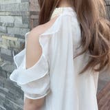 ゴージャスパールネック肩開きセクシーブラウス 韓国 夢展望 | 夢展望 | 詳細画像11