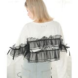 チュールフリルリボンクロップドロンT 量産型 地雷系 夢展望 | DearMyLove | 詳細画像16 