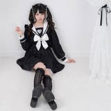 ハートレースリボンセーラーワンピース 量産型 地雷系 夢展望 | DearMyLove | 詳細画像11