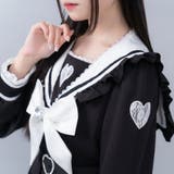 ハートレースリボンセーラーワンピース 量産型 地雷系 夢展望 | DearMyLove | 詳細画像23