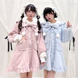 ポンポンリボンセーラー襟フリルコート 量産型 地雷系 夢展望 | DearMyLove | 詳細画像5 