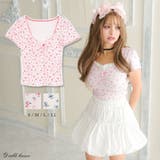 プチローズプリント半袖カットソー 韓国 夢展望 | 夢展望 | 詳細画像1