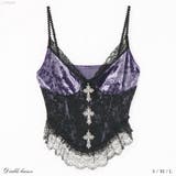 十字架チャームコルセットベロアキャミトップス 韓国 夢展望 | 夢展望 | 詳細画像1
