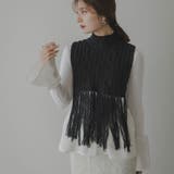 ケーブル編みフリンジベスト 韓国 夢展望 | 夢展望 | 詳細画像1 