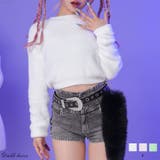 フワフワシャギークロップド丈ニットトップス 韓国 夢展望 | 夢展望 | 詳細画像1