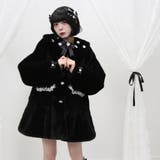 キラキラビジュー襟デザインファーコート 量産型 地雷系 夢展望 | DearMyLove | 詳細画像17
