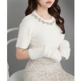 アームウォーマー付ビジューシャギーミニスカートセットアップ3点セット 韓国 夢展… | 夢展望 | 詳細画像4 