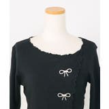 キラキラリボンパーツ付リブカットソートップス【大きいサイズ有】 韓国 夢展望 | 夢展望 | 詳細画像15