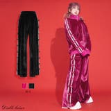 ビジューラインベロアジャージパンツ 韓国 夢展望 | 夢展望 | 詳細画像1