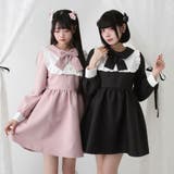 リボンフリルヨークハート柄ワンピース 量産型 地雷系 夢展望 | DearMyLove | 詳細画像4 