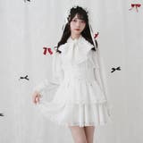 バラレースフリルレースアップティアードスカート 量産型 地雷系 夢展望 | DearMyLove | 詳細画像21